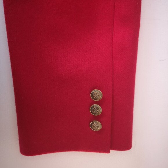 Liz Sport Red 100% Wool Fully Lined Blazer / Coat - Picture 8 of 12